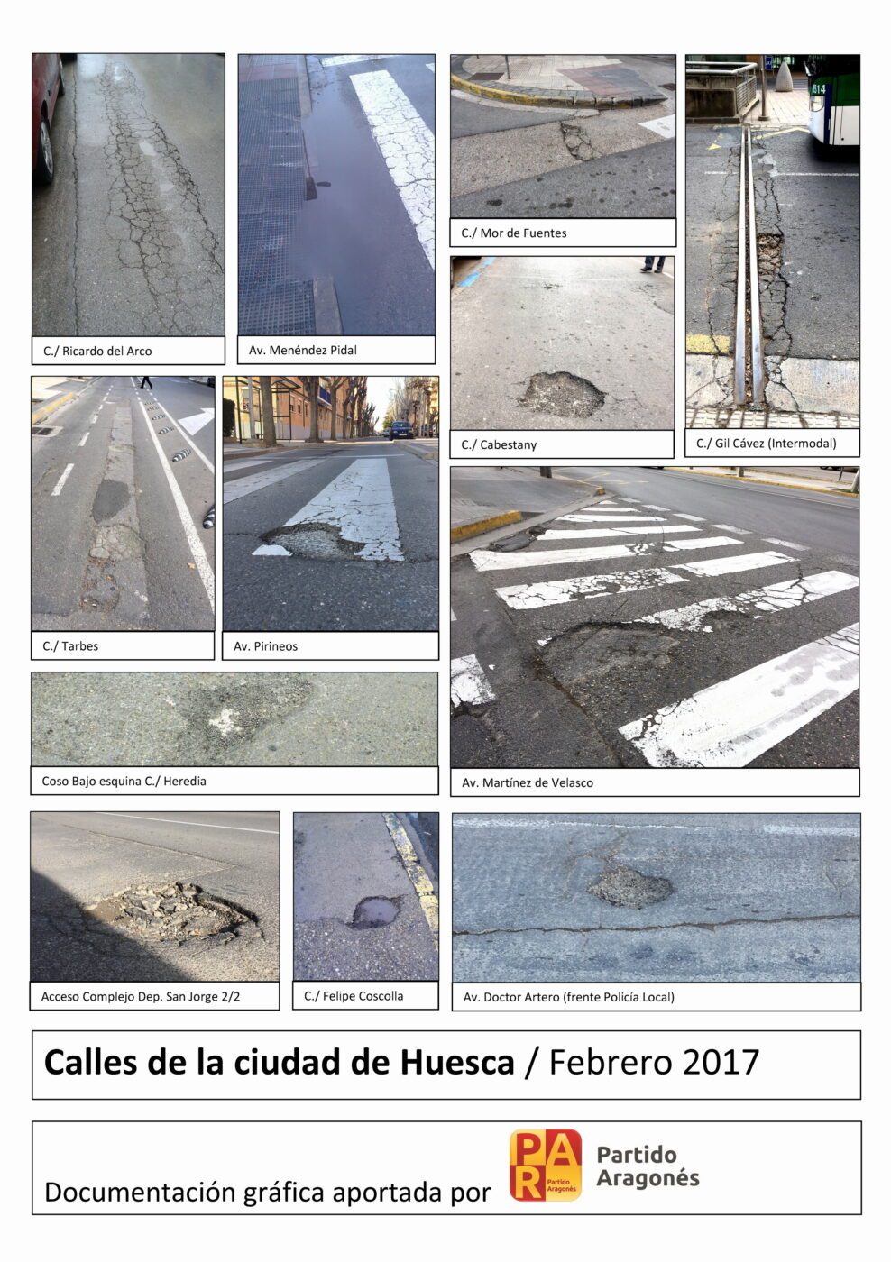Documentacion gráfica sobre el deterioro de las calles de Huesca - Segunda Página
