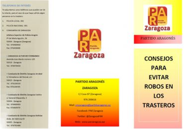 El PAR Zaragoza propone medidas para mejorar la seguridad ciudadana y reclama un nuevo modelo de policía de barrio