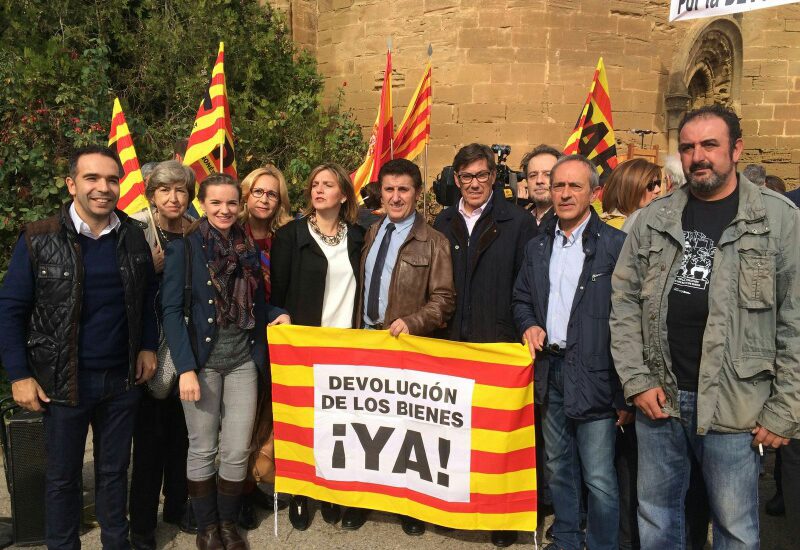 Aliaga reclama en Sijena a las autoridades catalanas que cumplan las sentencias y entreguen los bienes