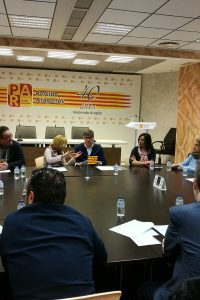 Aliaga (PAR) se reúne en Zaragoza con alcaldes y concejales de las riberas del Ebro por la la crecida extraordinaria del río