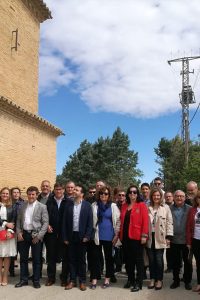 Aliaga y más de 100 candidatos de la provincia de Huesca se comprometen a buscar la solución para que las pinturas murales se trasladen a Sijena
