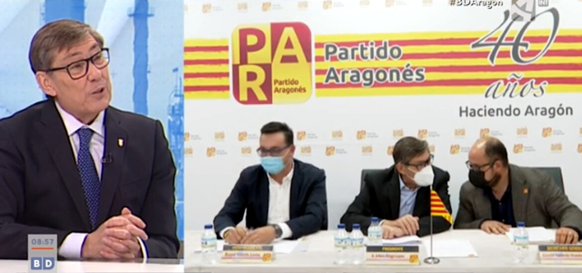 Arturo Aliaga mantiene su apuesta por las energías renovables, el hidrógeno y una futura fábrica de baterías en Aragón